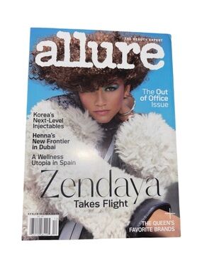Zendaya for Allure Magazine - Blue & White Cover with Furry Coat